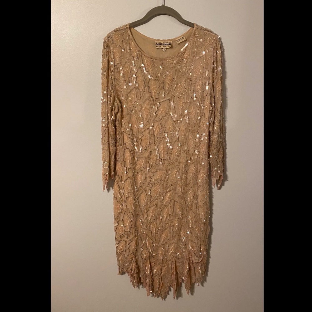 Vintage beaded and sequined flapper dress